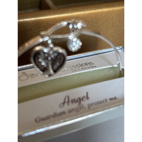 Silver Expressions By LA Rocks Angel Bracelet Heart Charm Guardian Angel Message - Picture 9 of 13
